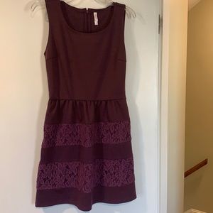 Purple dress with lace detail